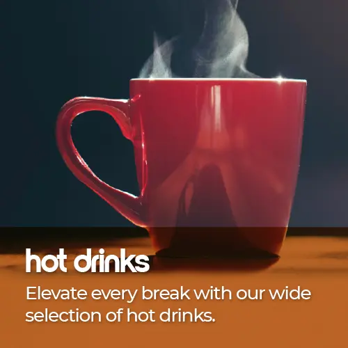 Elevate every break with our wide selection of hot drinks.